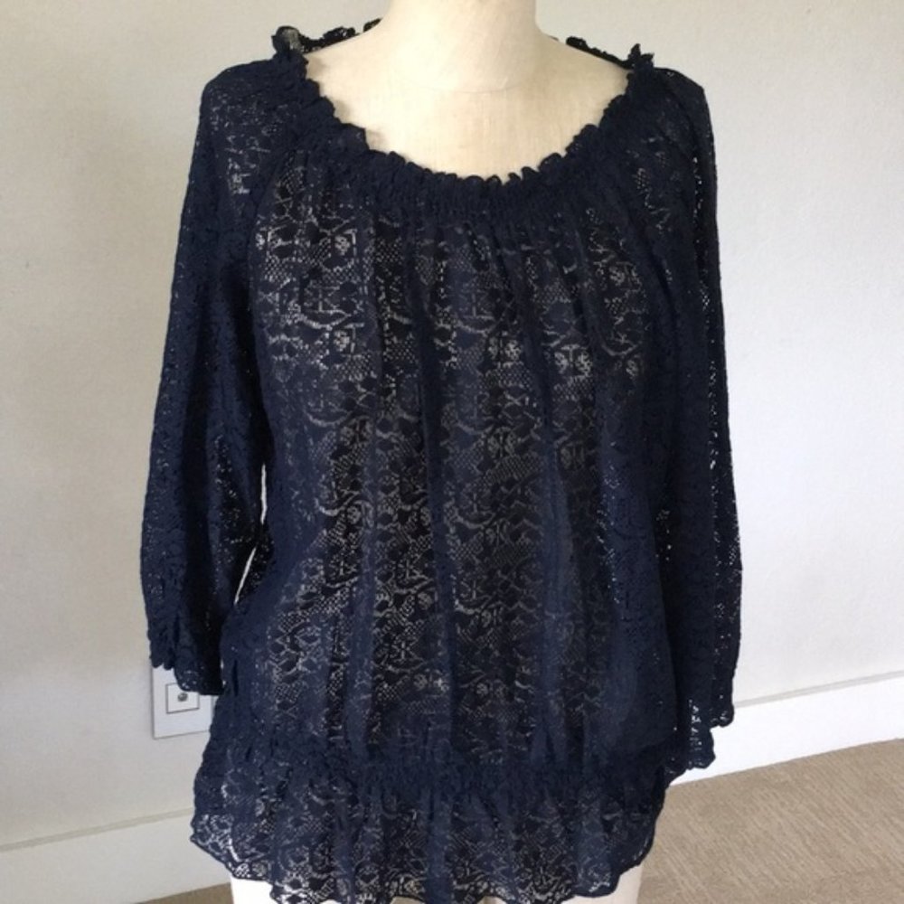 Izod new sheer navy top - Medium
